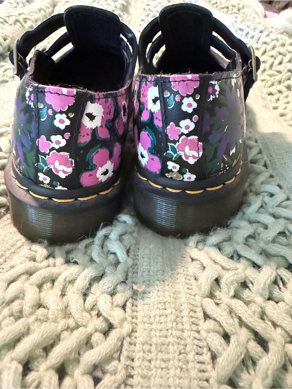 Dr. Martens women’s Black Floral Double-Buckle Mary Janes - Picture 5 of 7
